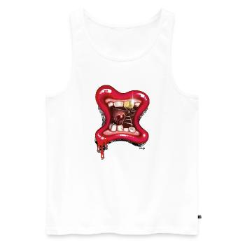 Grusel Schlund - Männer Premium Bio Tank Top - Weiß - Vorne - Michal (187cm)