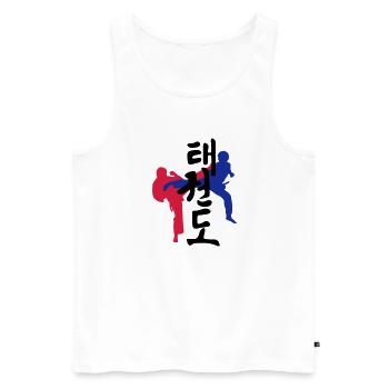 Taekwondo icône - Débardeur bio Premium Homme - blanc - Devant - AI Model Male 178 light (178cm)