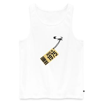 Birthday T-Shirt 1975 - Men's Premium Organic Tank Top - white - Front - Michal (187cm)