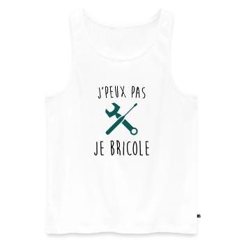 j'peux pas je bricole - Débardeur bio Premium Homme - blanc - Devant - Michal (187cm)