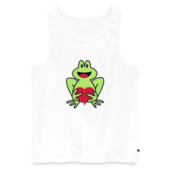 frog - Men's Premium Organic Tank Top - white - Front - AI Model Male 178 light (178cm)