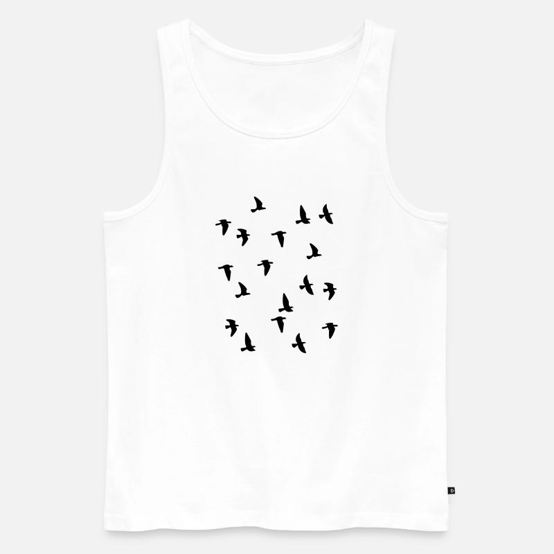 vogelschwarm - Männer Premium Bio Tank Top - Weiß