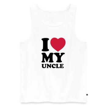 I love my uncle - Débardeur bio Premium Homme - blanc - Devant - AI Model Male 178 light (178cm)