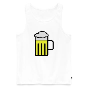 beer - Männer Premium Bio Tank Top - Weiß - Vorne - Michal (187cm)