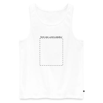 Bitte hier Unterschreiben! lustig Spruch Geschenk - Männer Premium Bio Tank Top - Weiß - Vorne - Michal (187cm)
