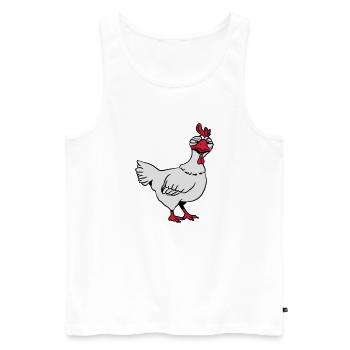 Angry chicken - Men's Premium Organic Tank Top - white - Front - AI Model Male 178 light (178cm)