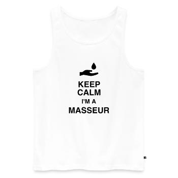 Massage / Masseur / Masseuse / Métier / Job - Débardeur bio Premium Homme - blanc - Devant - Michal (187cm)