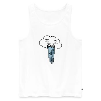 puking funny rain cloud - Men's Premium Organic Tank Top - white - Front - AI Model Male 178 light (178cm)