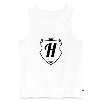 h letter - Männer Premium Bio Tank Top - Weiß - Vorne - AI Model Male 178 light (178cm)