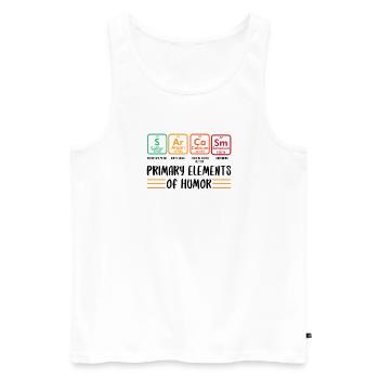 Primary Elements Of Humor - Men's Premium Organic Tank Top - white - Front - AI Model Male 178 light (178cm)
