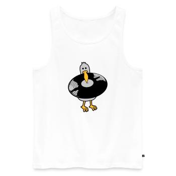 Party Seagull Disque vinyle - Débardeur bio Premium Homme - blanc - Devant - Michal (187cm)