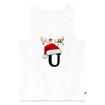Brief U Weihnachtsmütze - Männer Premium Bio Tank Top - Weiß - Vorne - Michal (187cm)