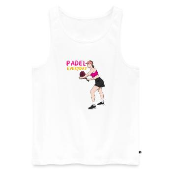 Padel Paddle Racket Tennis Sport I Gift - Men's Premium Organic Tank Top - white - Front - Michal (187cm)