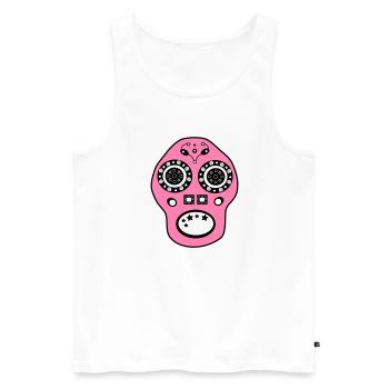 Skull - Men's Premium Organic Tank Top - white - Front - Michal (187cm)