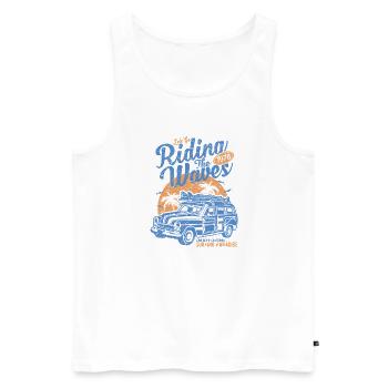 Wassersport - Männer Premium Bio Tank Top - Weiß - Vorne - Michal (187cm)