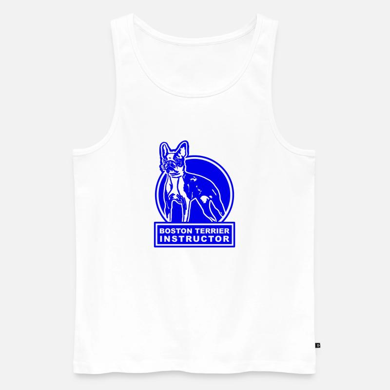 Boston Terrier Instructor blue - Männer Premium Bio Tank Top - Weiß