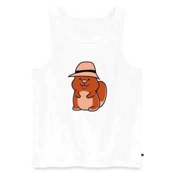 Hamster drôle - Débardeur bio Premium Homme - blanc - Devant - Michal (187cm)