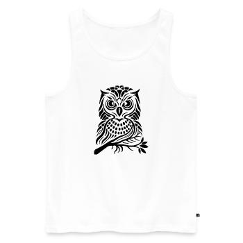 hibou - Débardeur bio Premium Homme - blanc - Devant - Michal (187cm)