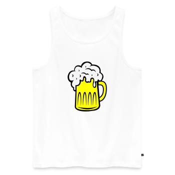 Beer 002 - Men's Premium Organic Tank Top - white - Front - AI Model Male 178 light (178cm)