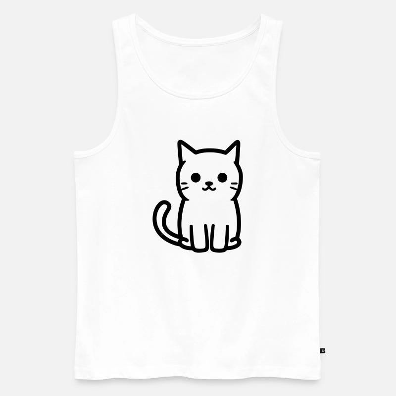 Katze - Männer Premium Bio Tank Top - Weiß