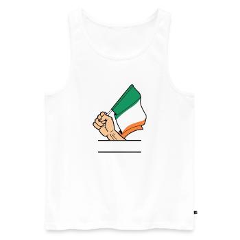 Flag Ireland fist text space - Men's Premium Organic Tank Top - white - Front - AI Model Male 178 light (178cm)