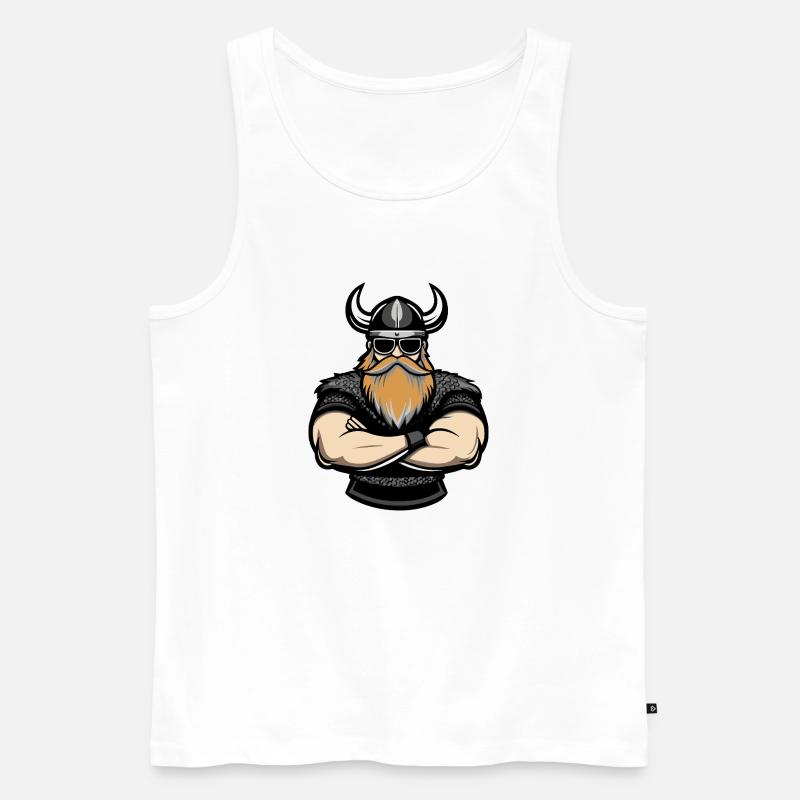 wikinger comic - Männer Premium Bio Tank Top - Weiß
