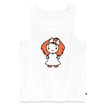 Oiseau Dame Femme Femme Jolie Robe Arc - Débardeur bio Premium Homme - blanc - Devant - Michal (187cm)