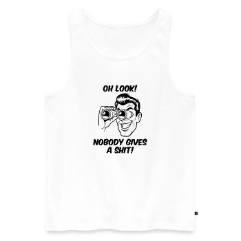 nobody gives a shit - Men's Premium Organic Tank Top - white - Front - AI Model Male 178 light (178cm)