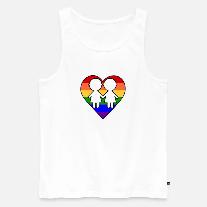 Frauenherz - Männer Premium Bio Tank Top - Weiß