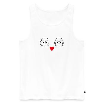 Playmobil Coeur Design Femmes - Débardeur bio Premium Homme - blanc - Devant - AI Model Male 178 light (178cm)