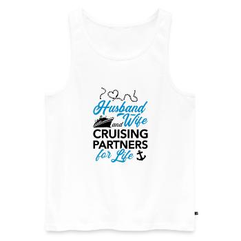 Kreuzfahrt - Männer Premium Bio Tank Top - Weiß - Vorne - Michal (187cm)