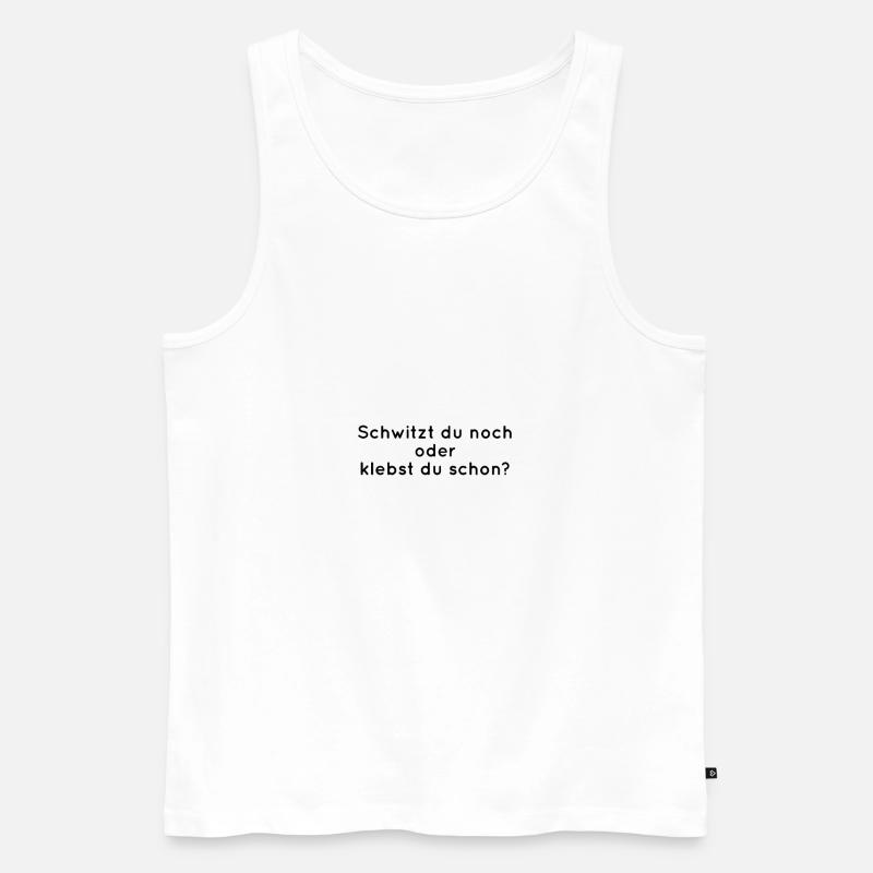 Schwitzen oder Kleben? - Männer Premium Bio Tank Top - Weiß