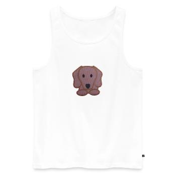 Dackel - Männer Premium Bio Tank Top - Weiß - Vorne - Michal (187cm)