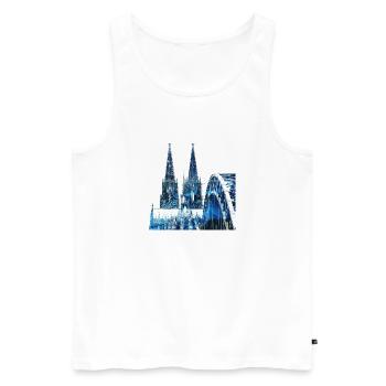 Kölner Dom Allemagne Heimat Stadt Skyline - Débardeur bio Premium Homme - blanc - Devant - Michal (187cm)