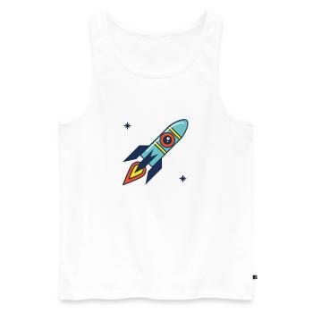rocket - Men's Premium Organic Tank Top - white - Front - AI Model Male 178 light (178cm)
