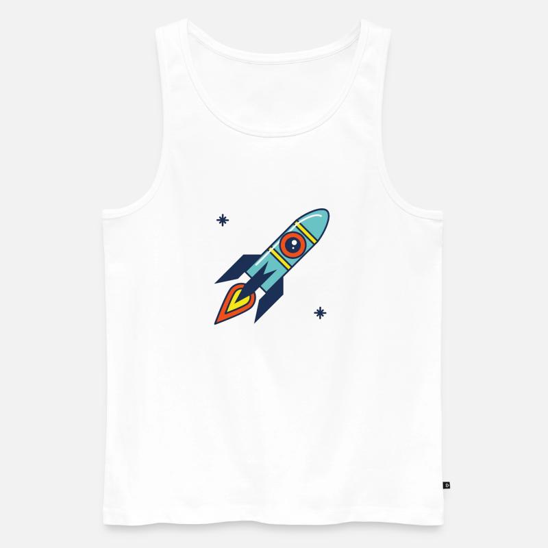 rocket - Men's Premium Organic Tank Top - white