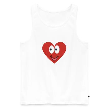 Liebesherz - Männer Premium Bio Tank Top - Weiß - Vorne - AI Model Male 178 light (178cm)