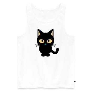 KATZE KATZEN STUBENTIGER HAUSTIER GESCHENK T-SHIRT - Männer Premium Bio Tank Top - Weiß - Vorne - Michal (187cm)
