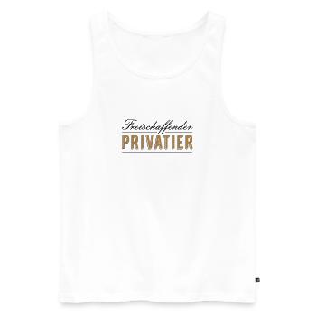 Freischaffender Privatier - Männer Premium Bio Tank Top - Weiß - Vorne - Michal (187cm)