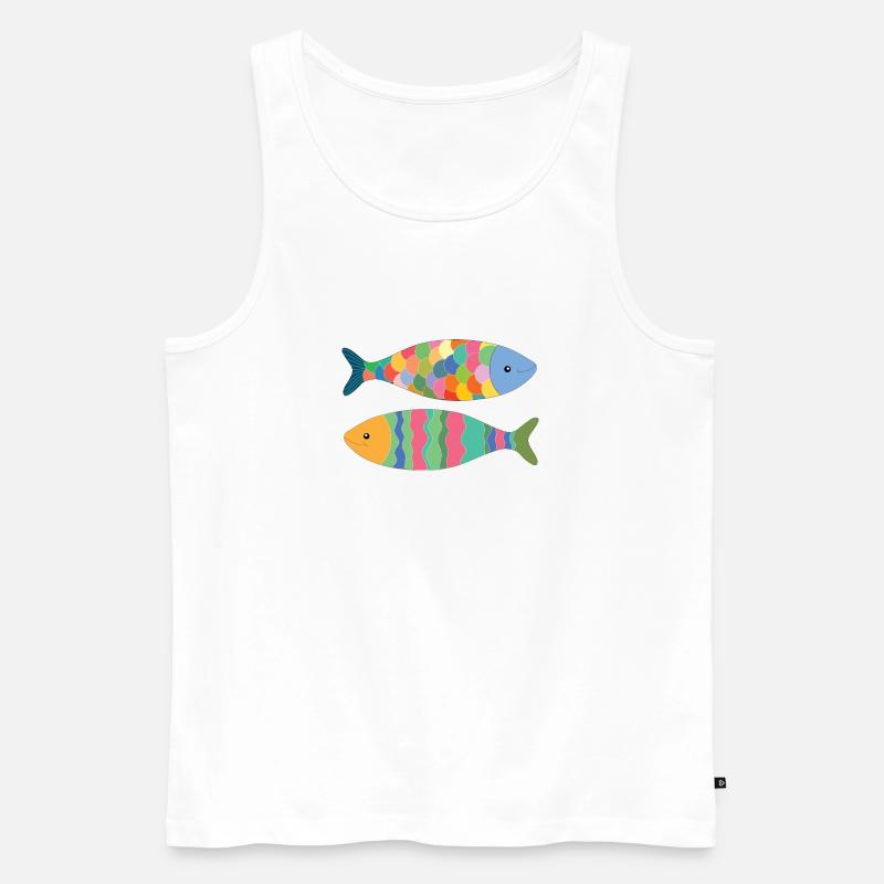 Fish - Männer Premium Bio Tank Top - Weiß
