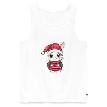 Hase Weihnachten Comic - Männer Premium Bio Tank Top - Weiß - Vorne - Michal (187cm)