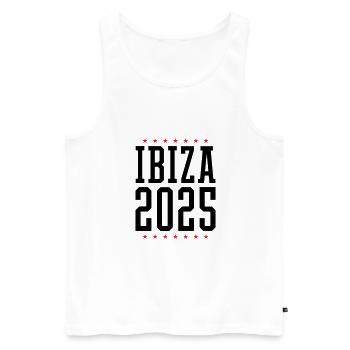 Ibiza 2025 - Men's Premium Organic Tank Top - white - Front - Michal (187cm)