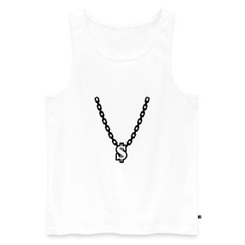 a necklace - Men's Premium Organic Tank Top - white - Front - Michal (187cm)