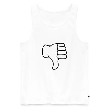 Emoji thumbs down sketch black - Men's Premium Organic Tank Top - white - Front - AI Model Male 178 light (178cm)