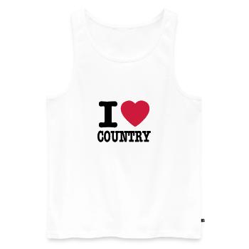 i love country / i heart country - Débardeur bio Premium Homme - blanc - Devant - AI Model Male 178 light (178cm)