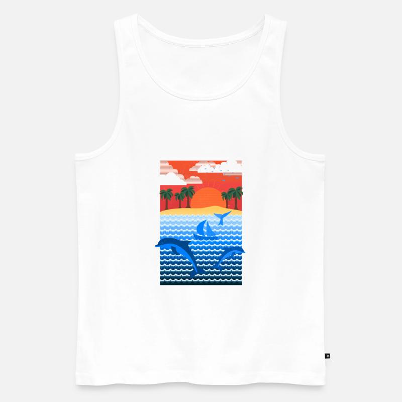 Landschaft (Paradies) - Männer Premium Bio Tank Top - Weiß
