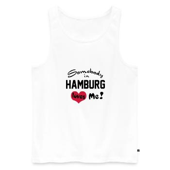Hamburg - Men's Premium Organic Tank Top - white - Front - AI Model Male 178 light (178cm)