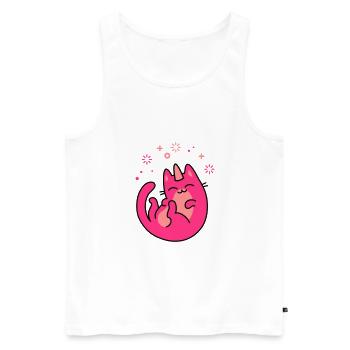 Einhorn Katze - Männer Premium Bio Tank Top - Weiß - Vorne - AI Model Male 178 light (178cm)