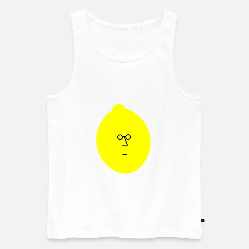Zitrone mit Gesicht - Männer Premium Bio Tank Top - Weiß