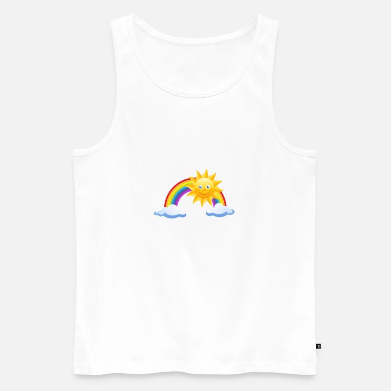 Sonne und Regenbogen - Männer Premium Bio Tank Top - Weiß